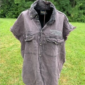 Fringed Sleeve Fayetteville motorcycle shirt
